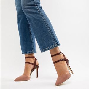 New Wide Fit Pointed Strappy Sandals Snakeskin